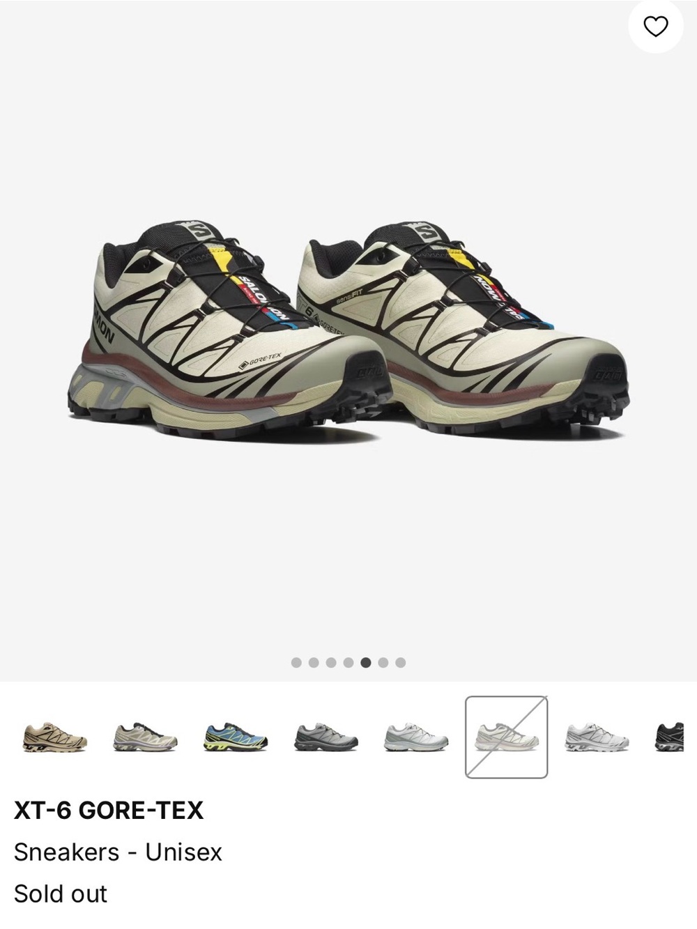 Salomon XT-6 GORE-TEX Trail Sneaker — Cream with Black Accents - Picture 5 of 11